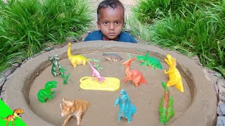 quotExploring the Jurassic World Dinosaur Toys Muddy Adventure  Playful Learning for Kidsquot [upl. by Dorri]