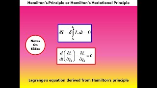 Hamiltons Principle  Derivation of Lagranges Equation from Hamiltons Principle  Classical Mech [upl. by Anyahc]