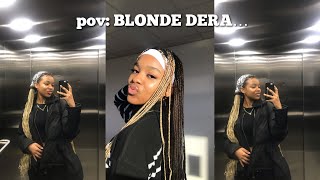 knotless braids by MYSELF  meet blonde dera… [upl. by Ferna]