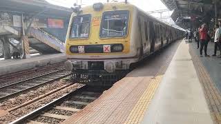 the slow local train Mumbai arriving in the railway station video  local train Mumbai video [upl. by Relyt362]