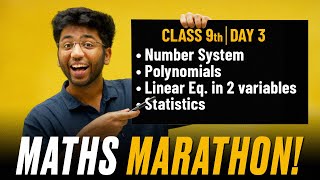 Class 9th Complete Maths Marathon🔥  Number System  Polynomials  Linear Eq in 2 Variable  Stats [upl. by Atel458]