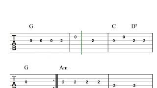 Easy guitar tabs  Au Clair De La Lune  Capotasto Music [upl. by Tedman846]