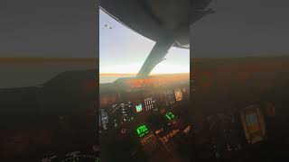 B747 Cockpit View amp Sunset Flying over the Pacific boeing [upl. by Durand]