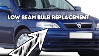 How to Replace Low Beam Bulb on Headlights Opel Vauxhall Astra G MK4 [upl. by Annaoy]