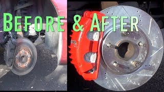 Rock Auto Power Stop Extreme Street Warrior Z26 Performance Brake kit  Install [upl. by Theran]