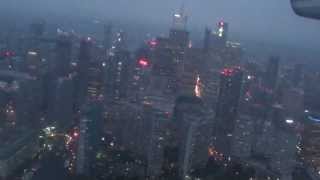 Bombardier Dash 8 Q400 takeoff from Toronto Billy Bishop Airport in rainy weather [upl. by Naerb]