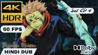 Sukuna Vs Special Grade 4K 60FPS Hindi Dub Jujutsu Kaisen Season 1 Episode 4 [upl. by Ylsel]