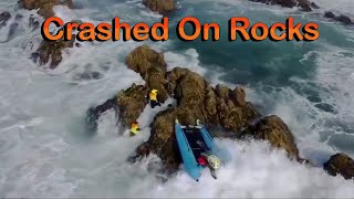 Dramatic Footage Boat Crew In Danger on The Rocks [upl. by Nawd929]