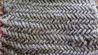 Punto spina di pesce ai ferri  Herringbone knitting stitch tutorial ENsubs [upl. by Aneeg]