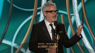 HD Alfonso Cuarón Wins Best Director  2019 Golden Globes [upl. by Asial]