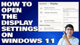 How To Open The Display Settings on Windows 1011 [upl. by Eirbua932]