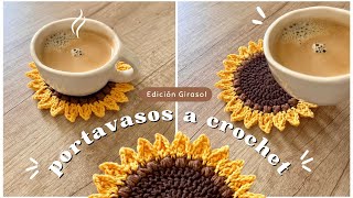 Portavasos de girasol a crochet  ganchillo Tutorial paso a paso🌻 [upl. by Aynav]