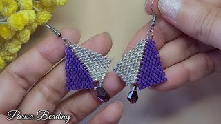 DIY Classy Arrow Peyote Stitch Tutorial 💜 [upl. by Shandie]