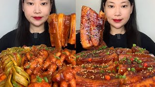 ASMR EP1133 Mukbang 🔥 Fried food Noodles Delicious Pork eating show Eating Sound [upl. by Robi]