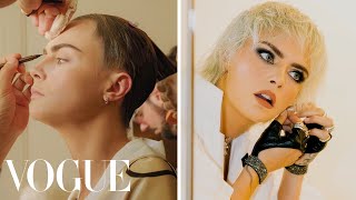 Behind Cara Delevingnes Met Gala Glam  Vogue [upl. by Fesuy]