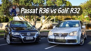 VW Golf R32 vs Passat R36  The Best VWs Ever Made [upl. by Hayouqes]