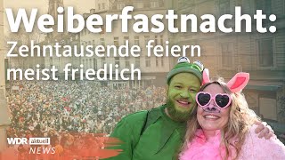 Weiberfastnacht 2023 in NRW Köln zieht positive Bilanz zum Karneval  WDR aktuell [upl. by Shien168]