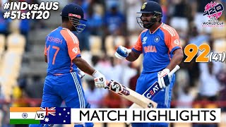 India vs Australia ICC T20 World Cup 2024 Match Highlights  IND Vs AUS Highlights [upl. by Anaahs]