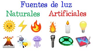 🌞Fuentes de luz Naturales y Artificiales💡  EJEMPLOS  Fácil y Rápido  FÍSICA [upl. by Jenna219]