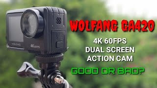 WOLFANG GA420 DUAL SCREEN ACTION CAM  UNBOXING AND TESTING [upl. by Hyacinthie]