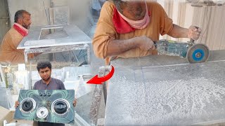 How To Cut Marble CounterTop For Kitchen Gas StoveMarble Slab Cutting For Kitchen Stove [upl. by Bixby]