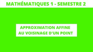 Approximation affine au voisinage d’un point  mathématiques 1 [upl. by Herbie917]