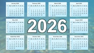 Calendar 2026 [upl. by Siseneg]