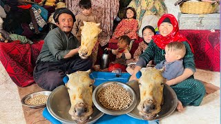 Recipe Of Cow Head Delicacy  Traditional Afghanistan Village Food Cooking [upl. by Trebleht3]