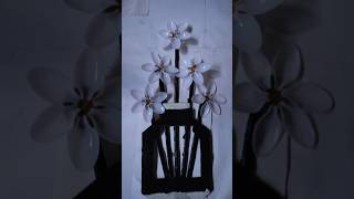 Recycled Plastic Spoon Simple Flower Design short youtubeshortdiycrafts viral trending [upl. by Airtal]