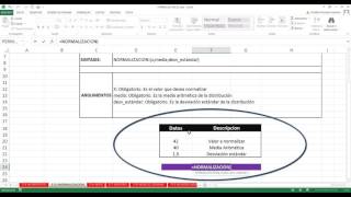 Función NORMALIZACION Excel 2013 315 de 448 HD [upl. by Northway828]