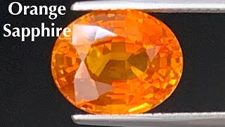 Natural Vivid Orange Sapphire Oval  6 Carats  Cut and polished in bangkok Thailand [upl. by Lenz]