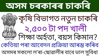 Assam Agriculture Department Recruitment 2023কৃষি বিভাগৰ নতুন চাকৰি🔥Various 2500 Posts Apply Online [upl. by Aduhey]