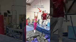 The Rybka Twins learn a high bar dismount 😂 ​⁠TheRybkaTwins gymnastics sports fail olympics [upl. by Hnao]