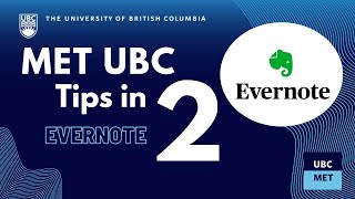 MET Tips in Two Evernote [upl. by Nilrah]