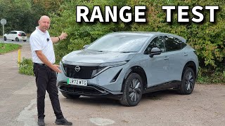 Nissan Ariya 87kwh  First drive impressions including range and efficiency test [upl. by Nibbs]