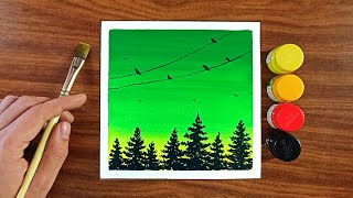 Night painting with poster colour  Watercolour painting  Drawing painting [upl. by Eidorb]