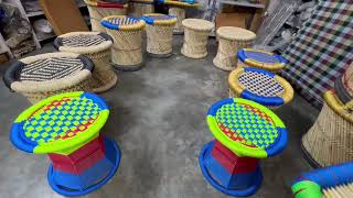 Bamboo all size of mudda stools available  bamboo chairs table furniture set at wholesale price [upl. by Yusuk]