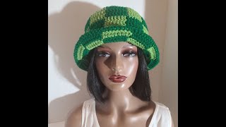 VEDA DAY 28 How to crochet the Checkered Bucket hat [upl. by Newberry114]