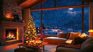 Warm Fireside Glow  Soothing Snowfall and Fireplace Sounds for Cozy Winter Night [upl. by Weaks]