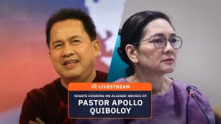 LIVESTREAM Senate committee inquiry on the alleged abuses of Apollo Quiboloy [upl. by Amund411]