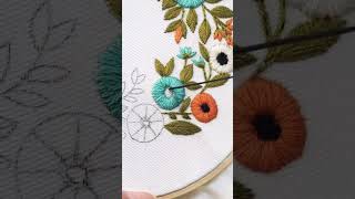 Eyelets Stitch Embroidery Tutorial handembroidery embroiderywork flowerembroidery shorts [upl. by Orelle67]