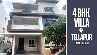 Muppa Indraprastha  4BHK Villa with Home Theatre  West Facing  Tellapur  315 sq yards [upl. by Deryl865]