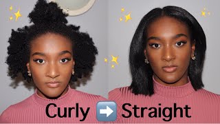 Curly to Straight  4B  4C Hair [upl. by Rafaelof]