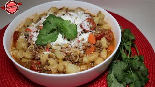 Minestrone de Lentejas Venezolano💛💙❤️ Fácil nutritivo económico rinde muchísimo y DELICIOSO😋✅🔝 [upl. by Drews]