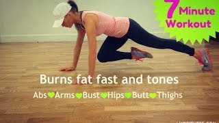 7 Minute Workout  Fast Fat Burning and Sculpting Home Routine [upl. by Andrien762]