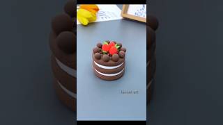 Satisfying diy mini Cake 🎂🎂💗 diy craft love shorts minicake jannatcraftingandart claycraft [upl. by Ayrolg]