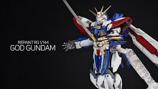 MY FIRST GUNPLA REPAINT  RG GOD GUNDAM [upl. by Namrej]