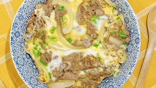 How to make Japanese Beef with Egg on Rice AKA Gyu Don  PlentyFull Meals easyseries [upl. by Kcirddec]