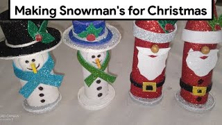 Making beautiful Snowmans  Christmas ornaments  Christmas decoration [upl. by Alisia]