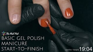 How To Apply Gel Polish StarttoFinish Real Time [upl. by Anaitak]